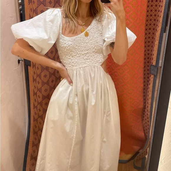 FREE PEOPLE Kalina White Midi Dress S - Picture 1 of 10